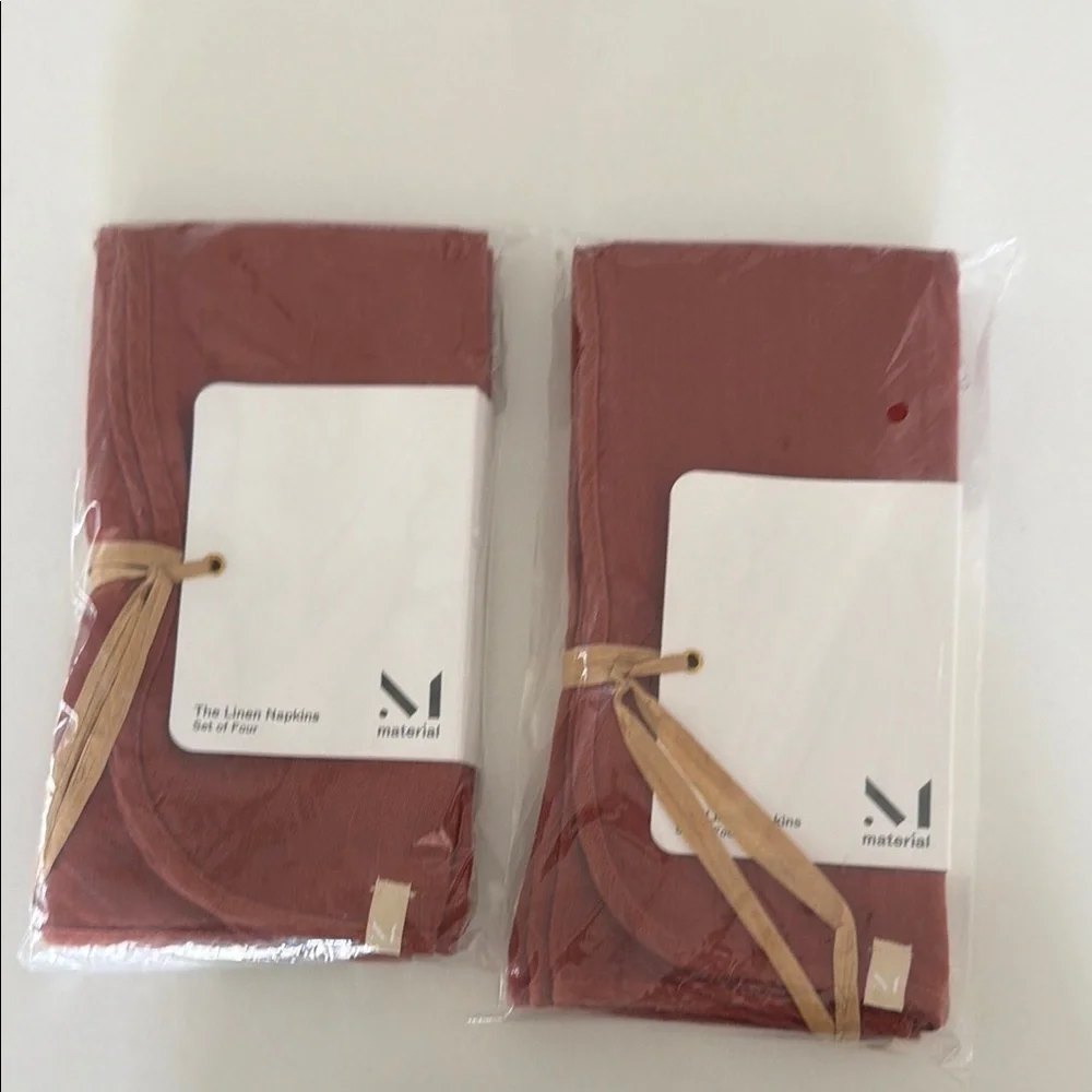 Set of Two Rust Linen Napkins